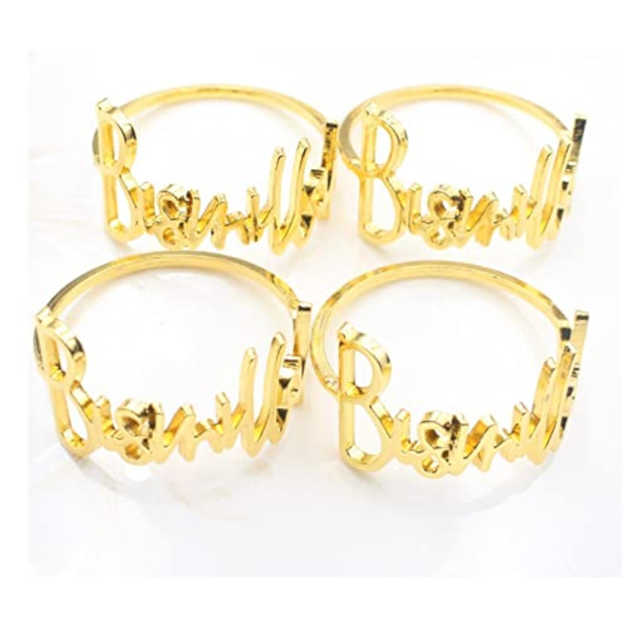 10 Pieces Round Decorative Napkin Buckles for Banquets